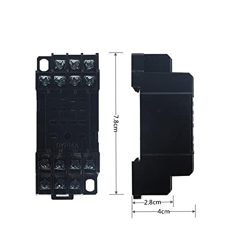 Relais électromagnétique MY4 AC 220V avec base 14 broches sur rail DIN - 6