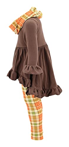 Image of Unique Baby Girls Kids Toddler 3pc Outfit Set Long Sleeve Cotton Blend Tunic Top Leggings and Scarf