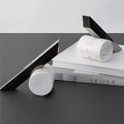 Aniic Book Ends Marble Bookends Stainless Steel Geometry Book Ends For Heavy Book Shelf Home Decoration Bookends #TOP3