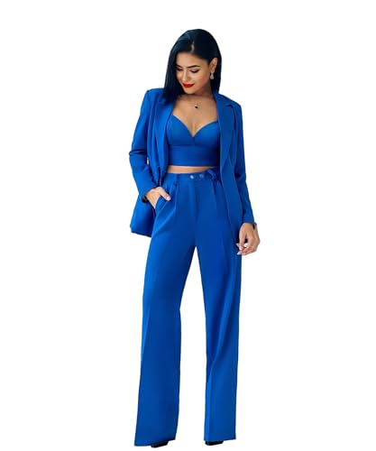 Image of Women 3 Piece Jacket and Pant Luxury Look Blazer Set