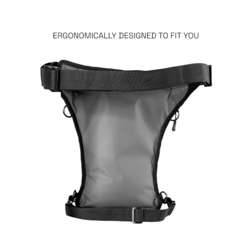 Carbonado Turtle Unisex Waist Bag, Multipurpose Utility Waist Pouch, Cross Body, Strap To Leg Or Hip For Motorcycling, Outdoor, Hiking, Adventure & Travel (Black)