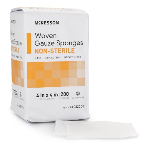 McKesson Woven Gauze Sponges, 8-Ply, Non-Sterile, Cotton, 4 x 4 in, 1 pk - image 1