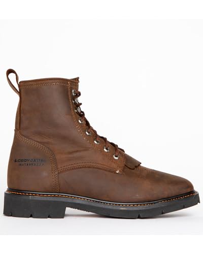 Cody James Men's 8" Mustang Waterproof Lace-Up Kiltie Work Boot Square Toe - Cwmr22