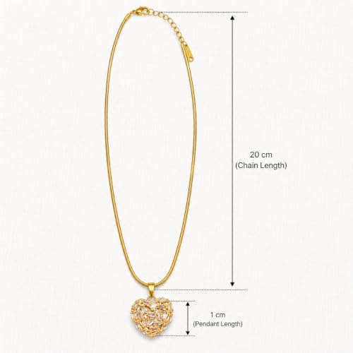 Image of RIDHVEE Anti-Tarnish Gold Plated Pendant Necklace for Women & Girls | Skin Friendly Lightweight Fashion Jewellery | Elegant Minimalist Chain Necklace & Gifting