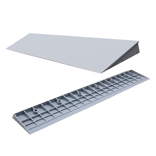 YCYHXJB Rampas para Silla de Ruedas (Paquete de 2), Rampa Bordillo para Puertas y Accesos, Viviendas, Entradas, Cobertizos y Escaleras, Capacidad de 400 KG(Gray,100 * 18 * 3.5cm/39 * 7 * 1.4in)
