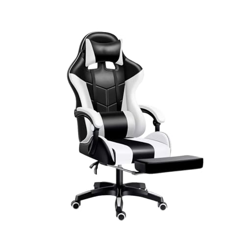 La Mejor Lista de Sillas con reposapiés al mejor precio. 42 KITUL Silla Gamer Reclinable con Reposa Pies Silla Gaming Ergonómica Ajustable con Masajeador Lumbar Comoda Reclinable hasta 90° Resistente (Blanco/Negro)