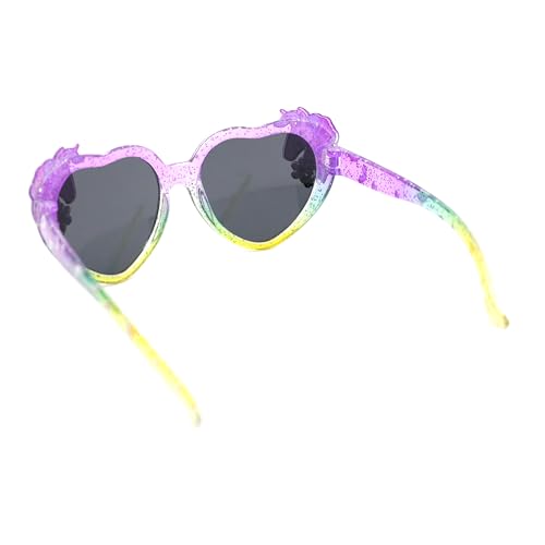 SA106 Girls Kids Unicorn Badge Tie Dye Glitter Plastic Hippie Sunglasses4
