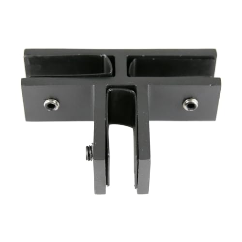 Top Hardware Stainless Steel 316 Grade 3-Way Glass Clamp for 1/2”-3/8” inch Glass Thickness - GGGT3 (Matt Black Finish)