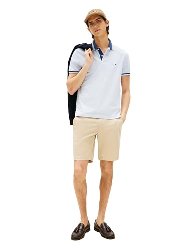 Image of Tommy Hilfiger Men's Short Sleeve Casual Polo Shirts in Regular Fit with Stretch and Contrast Collar Designs