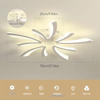 OTREN LED Deckenleuchte 70 cm, Moderne Blumen-Deckenlampe Dimmbar 3000–6500 K mit Fernbedienung, Nachtlicht & Speicherfunktion, für Wohnzimmer Schlafzimmer Esszimmer Küche – Ansicht 3