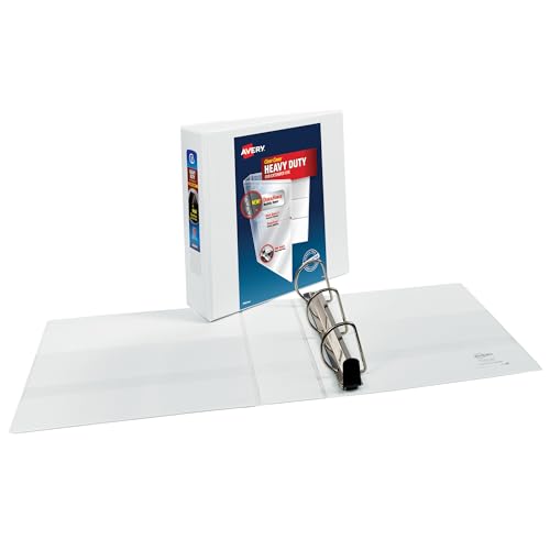 Avery Fichário de 3 anéis Heavy-Duty View, anéis inclinados de um toque de 7,6 cm, comporta papel de