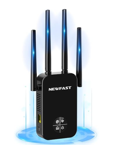 NEWFAST Ripetitore WiFi Potente per Casa, 1200Mbps WiFi Extender Dual Band...