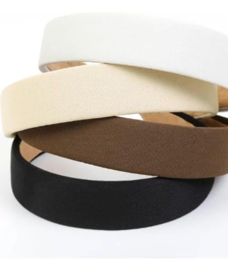 headbands for women – 4pcs non-slip elastic headbands, 1 inch wide stylish hair bands, fall fashion accessories for girls & women – trendy, comfortable & cute headbands (brown, pack of 4)