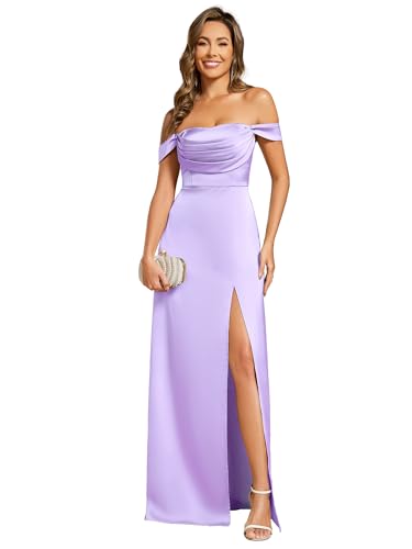 ever-pretty satin high slit knot maxi dress reviews Sheath Cross Halter Neck Stretch Satin Bridesmaid Dress with High Slit S6008B - Bridesmaid Dresses