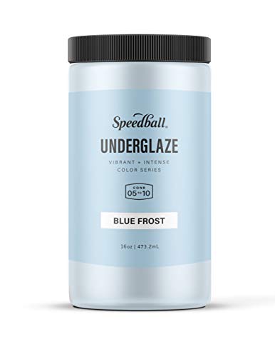 Speedball Underglaze, Blue Frost, 16 oz, Made in USA, Lead-Free Color Glaze for Pottery and Ceramics, Wide Firing Range Cone 05-10, Food Safe