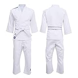 🥋Kinder und Erwachsene Judo Anzug gebleicht weiß Gi 100 % Baumwolle ungeformt BJJ Kimono Ju-Jitsu Aikido