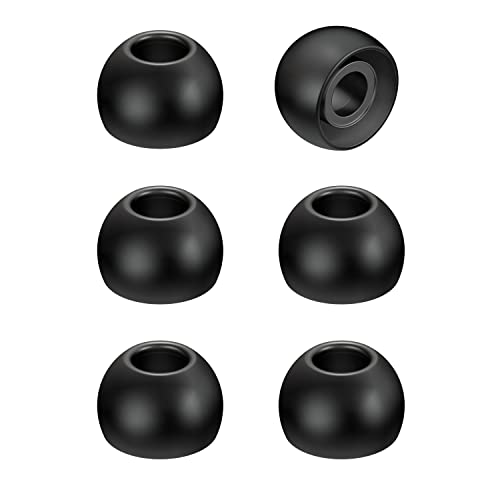 Almohadillas de Silicona para Auriculares, Set de 6 Recambios In-Ear de Tamaño Universal Estándar en 2 Colores y 3 Tallas - Gomas JVC EP-FX2S-B (Negro)