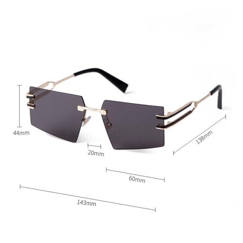 Modne 2024 unikalne duże kwadratowe okulary przeciwsłoneczne bez oprawek damskie Retro metalowe bezramowe odcienie okulary modne męskie okulary przeciwsłoneczne UV400