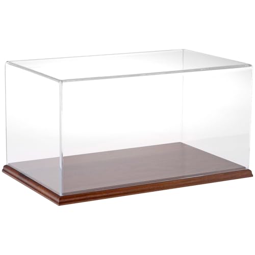Plymor Clear Acrylic Display Case with Hardwood Base, 16