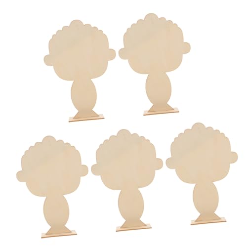 IWOWHERO Portrait Clay Board 5pcs Clay Making Board Wood Pottery DIY Craft Plate