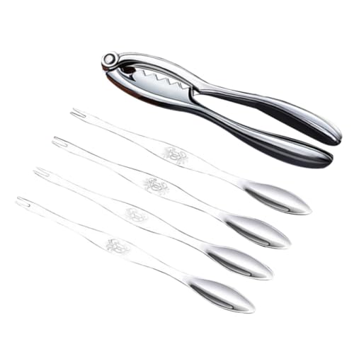 VALICLUD Set de Outils Fruits de Mer Acier Inoxydable Pinces Crabes et Fourchettes Crevettes Antidérapantes Kit Portable pour Fruits de Mer Homards et Crabes