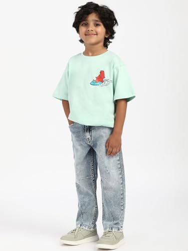 Image of Nautinati Boys Cotton Denim Jeans with Value-Added Detailing | Age 2-10 Years