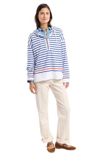 Armor Lux Marinière t-shirt femme haut de gamme en coton avec capuche