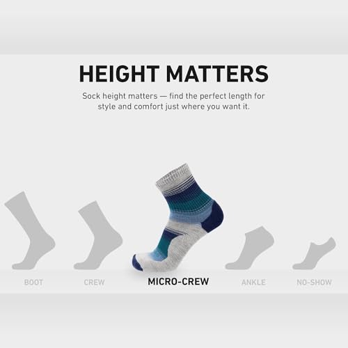 Image of GRIP6 Wool Micro-Crew Socks: Lightweight Wool Socks for Hiking, All Day Comfort - Wicking Crew Socks for Men and Women