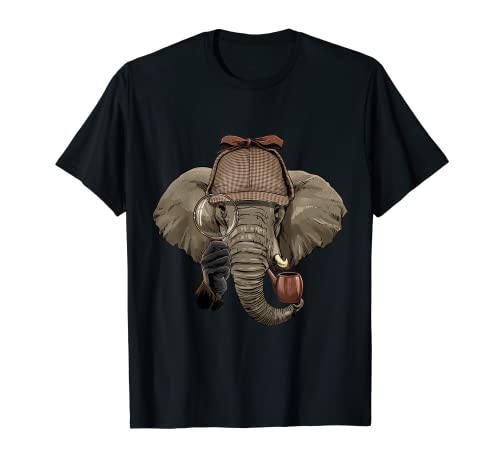 Image of Elephant Detective Wildlife Elephant Safari Animal Lover T-Shirt