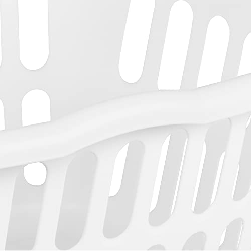 Sterilite 12459412 1.5 Bushel/53 Liter Rectangular Laundry Basket, White & Aqua Chrome, Assorted, 12-Pack , Green #TOP4