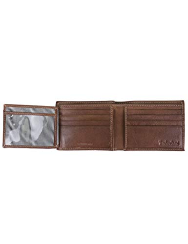 Timberland Carteira masculina de couro com três dobras híbrida
