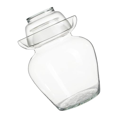 HOMSFOU Tarro de Cristal para Encurtidos de Cocina 5 Kg, Envase de Vidrio Transparente Sellado para Alimentos, Bote de Pepinillos Casero para Fermentación y Conservación Hogar