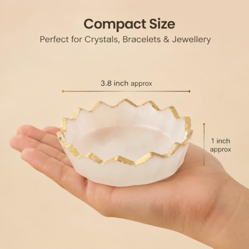 Image of Selenite Charging Bowl 9x9 cm - White Stone Vastu Items for Crystals