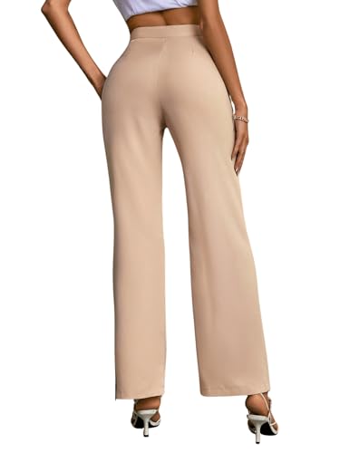Floerns Women's High Waist Straight Leg Trousers Casual Office Bootcut Pants2