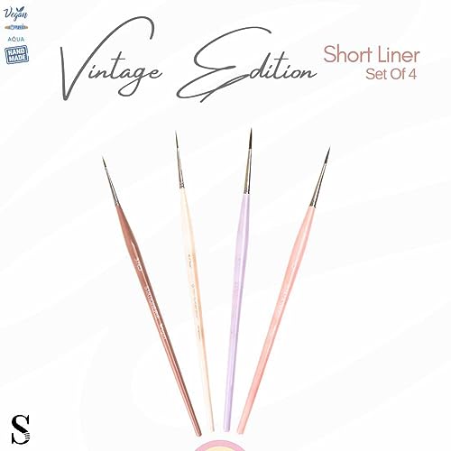 Image of Stationerie Wood Handmade Soft Aqua Long Synthetic Hair with Stainless Wire Ideal for Art Paint, Watercolor, Quill, Oil Acrylics (Vintage Short Liner)