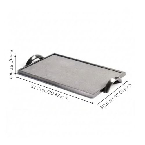 Bandeja de terciopelo con asas metal rectangular para proteger muebles gris KiBcsLic 5