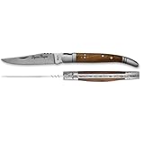 Type : pliant LAGUIOLE BOUGNA - Couteau Pliant de Poche - Lame 8 cm - Manche 10 cm en Bois de Palissandre