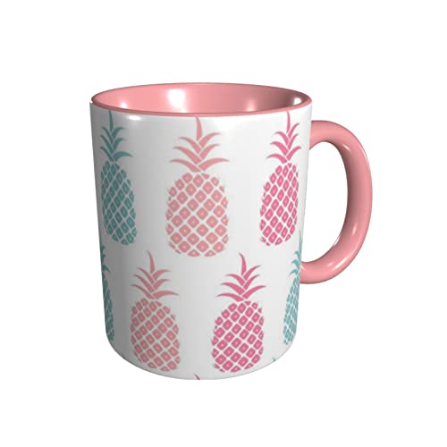 EDJKEJYCO Tasses mignonnes en forme d'ananas rose, avec paroi intérieure colorée, pour thé, café et chocolat chaud pour thé, café, bureau, cadeau Cover