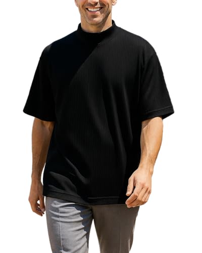 8YARDS Men’s MockNeck 3G George Men's Interlock Mock Neck Shirt with Long Sleeves