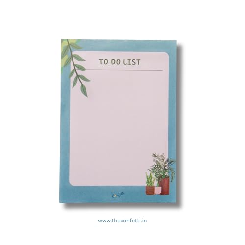 Image of A6 Notepads with 90 GSM Premium Paper | 96 Tearable Pages - Compact Daily Planner for Notes | To-Do Lists, Office, School & Personal Organization (Leafy To Do List)