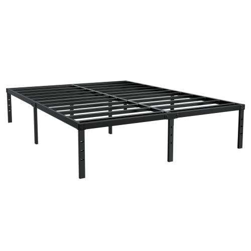 Homus California King Size Bed Frame-Steel Slat Non -Slip 14 Inch High Mattress Foundation-No Box Spring Needed Platform/Noiseless & Squeak-Less #TOP5
