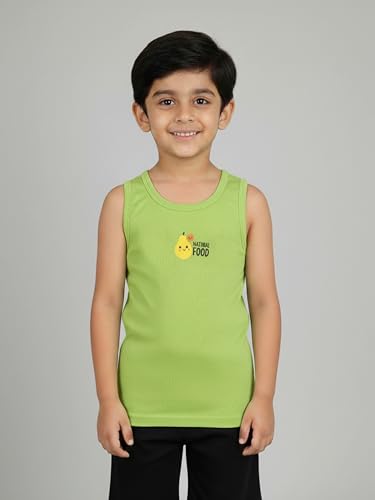 Image of KiddoPanti Boys 100% Cotton Vest Pack of 3 | Cotton 1x1 Rib Knit Sleeveless Innerwear | Soft & Breathable Kids Vest