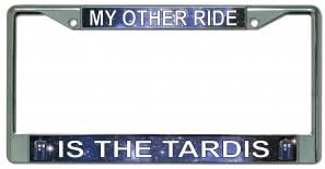 My Other Ride Is The Tardis Chrome License Plate Frame