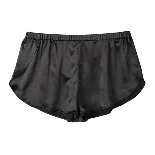 Mens Satin Boxers 3 Inch Inseam Silk Shorts Sexy Underwear Pajama Bottoms Large Split Sides2