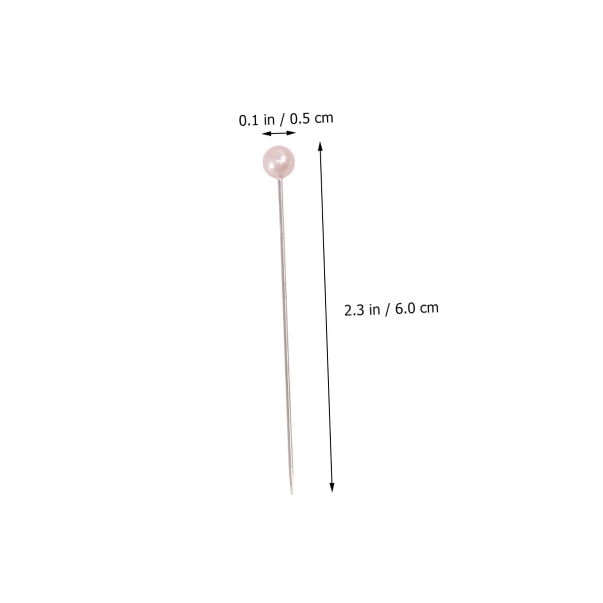 HOMSFOU 400pcs Teardrop Pearl Head Pins Flat Back Sewing Pins for Crafts Easy to See for Sewing and Decorations