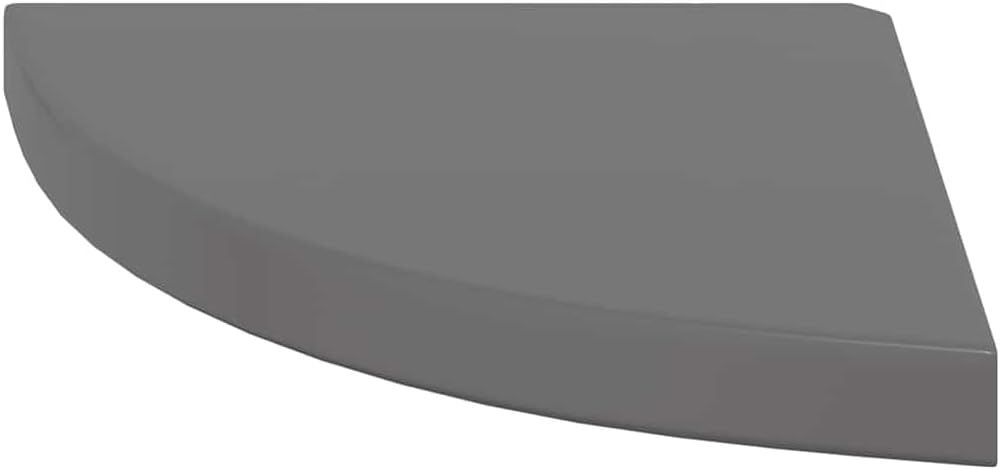 Floating Corner Shelf high-Gloss Grey Honeycomb MDF Metal Sturdy 13.8x13.8x1.5 in wall Shelves for Living Room Bedroom Modern wall Decor Space-Saving
