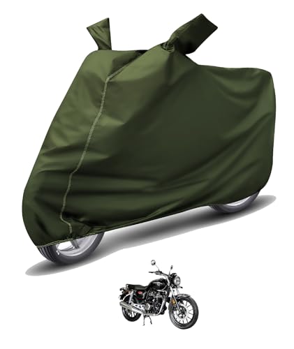 Image of Auto Hub Waterproof Bike Cover Compatible with Hness CB350 Dustproof, UV Protection Two Wheeler Bike CB350 Cover - Green