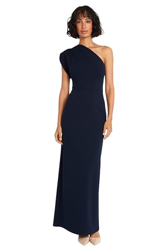 Maggy London Elegant One Shoulder Long Black Tie Maxi Evening Formal Dresses for Women