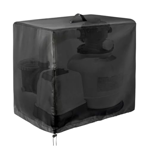 Cubierta De Bomba De Piscina, Cubierta Impermeable para Bomba del Sistema De Filtro De Arena Cubierta Ajustable De Lona Completa Oxford 420D para Sistema De Filtro De Arena Lona Piscina