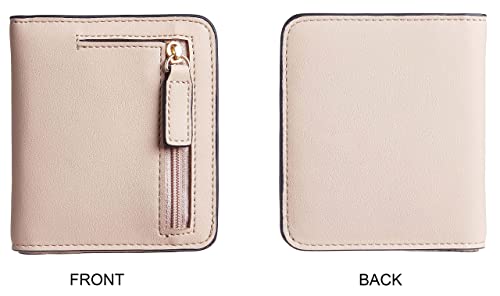Image of Gostwo Small Wallet for Women, Slim Bifold Credit Card Holder, Compact RFID Blocking Cash Wallet, Billfolds Thin Leather Zipper Pocket, Mini Wallet Gift for Ladies Teen Girls Travel with ID Window